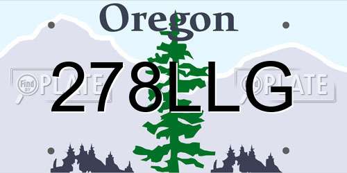 278LLG Oregon License Plate