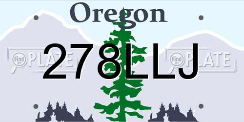 278LLJ Oregon License Plate