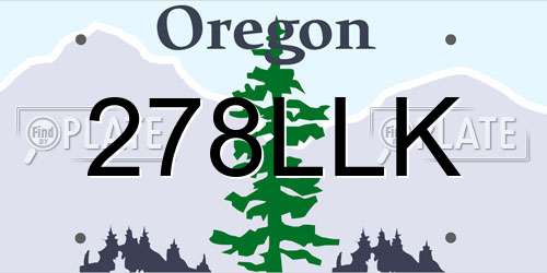 278LLK Oregon License Plate
