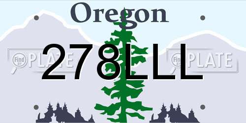 278LLL Oregon License Plate