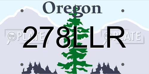 278LLR Oregon License Plate