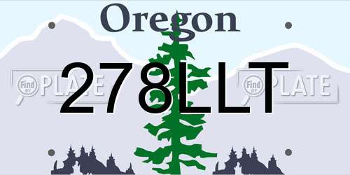 278LLT Oregon License Plate