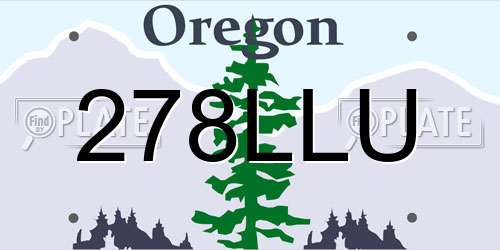 278LLU Oregon License Plate