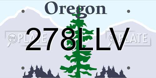 278LLV Oregon License Plate