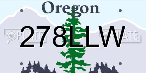 278LLW Oregon License Plate