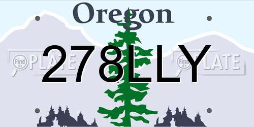 278LLY Oregon License Plate