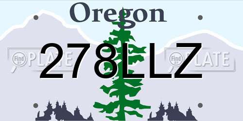 278LLZ Oregon License Plate