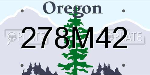 278M42 Oregon License Plate