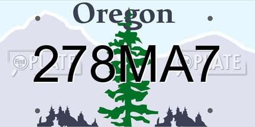 278MA7 Oregon License Plate
