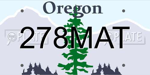 278MAT Oregon License Plate