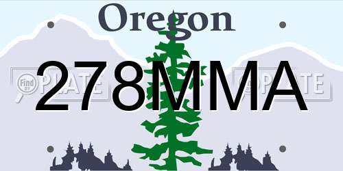 278MMA Oregon License Plate