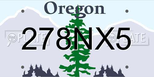 278NX5 Oregon License Plate