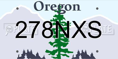 278NXS Oregon License Plate