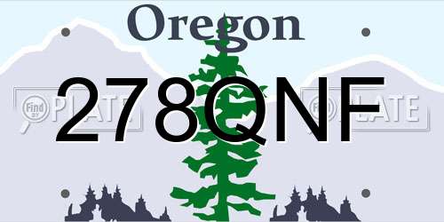 278QNF Oregon License Plate
