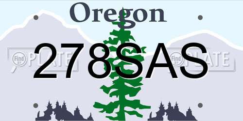 278SAS Oregon License Plate