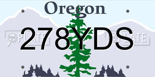 278YDS Oregon License Plate