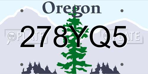 278YQ5 Oregon License Plate