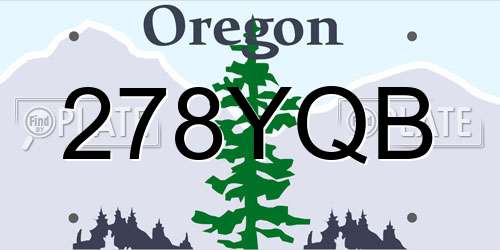 278YQB Oregon License Plate
