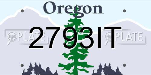 2793IT Oregon License Plate