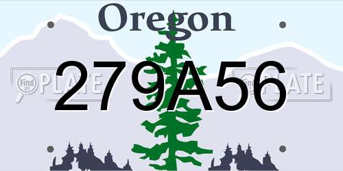 279A56 Oregon License Plate