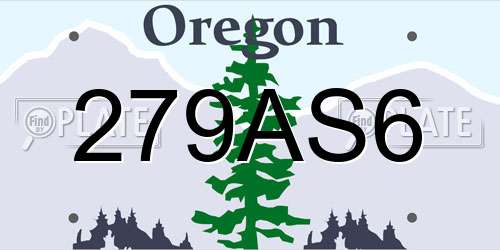 279AS6 Oregon License Plate