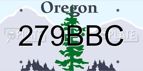 279BBC Oregon License Plate