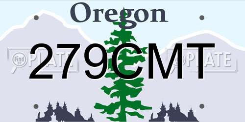 279CMT Oregon License Plate