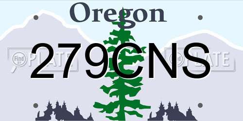 279CNS Oregon License Plate