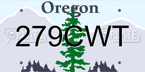 279CWT Oregon License Plate