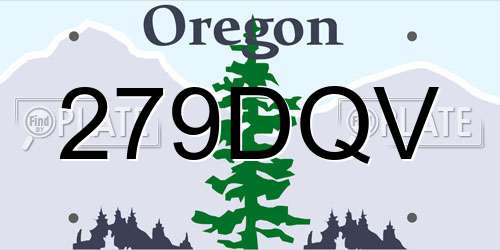 279DQV Oregon License Plate