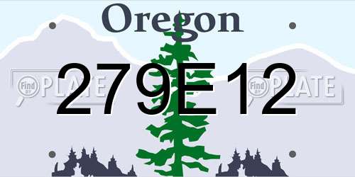 279E12 Oregon License Plate