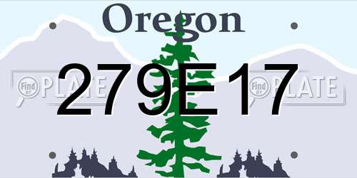279E17 Oregon License Plate