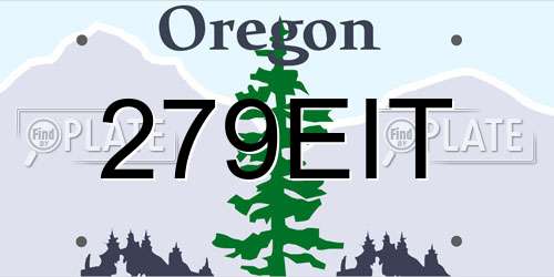 279EIT Oregon License Plate