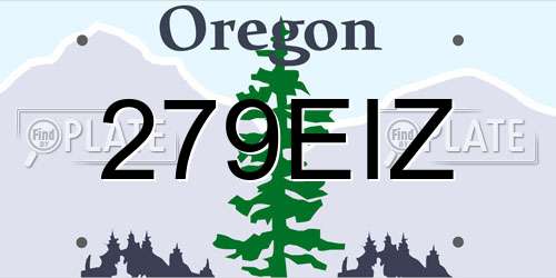 279EIZ Oregon License Plate