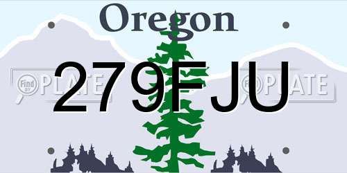 279FJU Oregon License Plate
