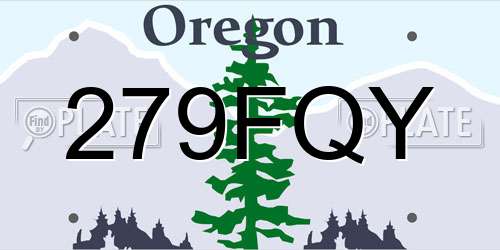 279FQY Oregon License Plate