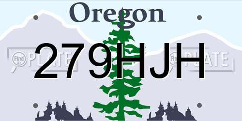 279HJH Oregon License Plate