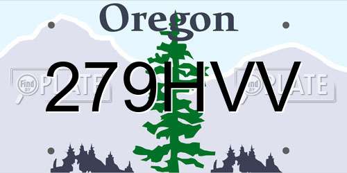 279HVV Oregon License Plate