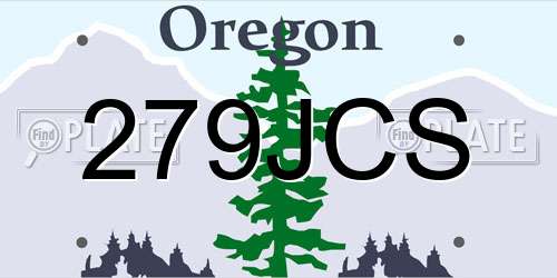 279JCS Oregon License Plate