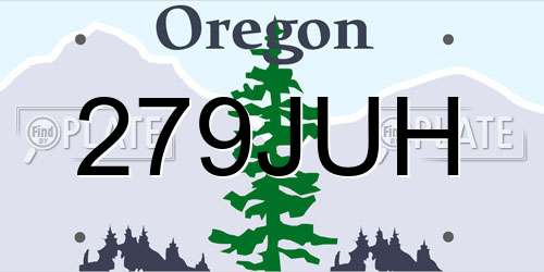 279JUH Oregon License Plate
