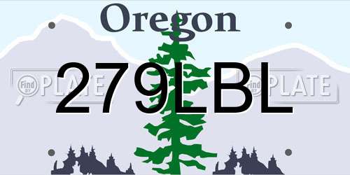 279LBL Oregon License Plate