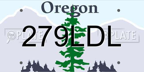 279LDL Oregon License Plate