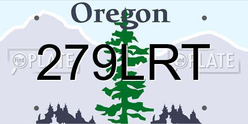 279LRT Oregon License Plate