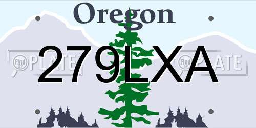 279LXA Oregon License Plate