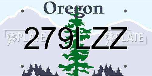 279LZZ Oregon License Plate