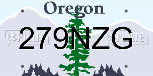 279NZG Oregon License Plate