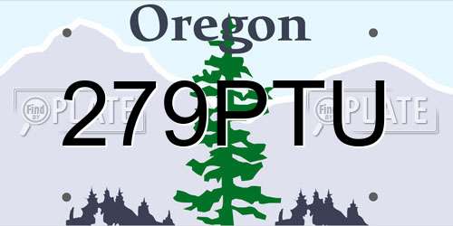 279PTU Oregon License Plate