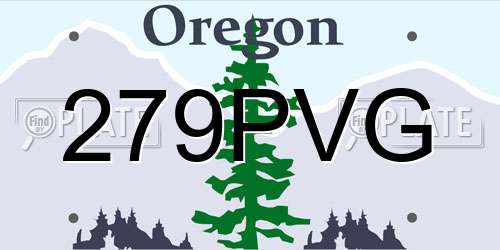 279PVG Oregon License Plate