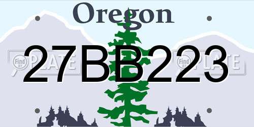 27BB223 Oregon License Plate