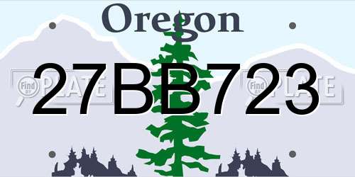 27BB723 Oregon License Plate